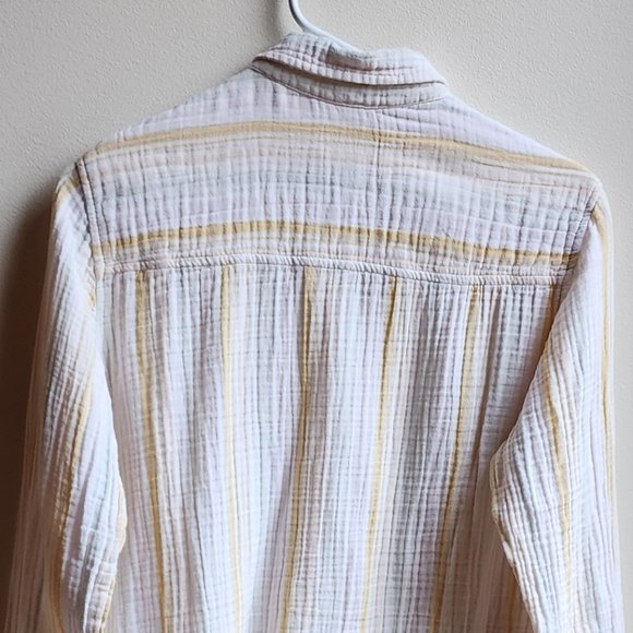 Universal Thread Yellow/White/Green Striped Button Down Shirt Size XS - Picture 16 of 16